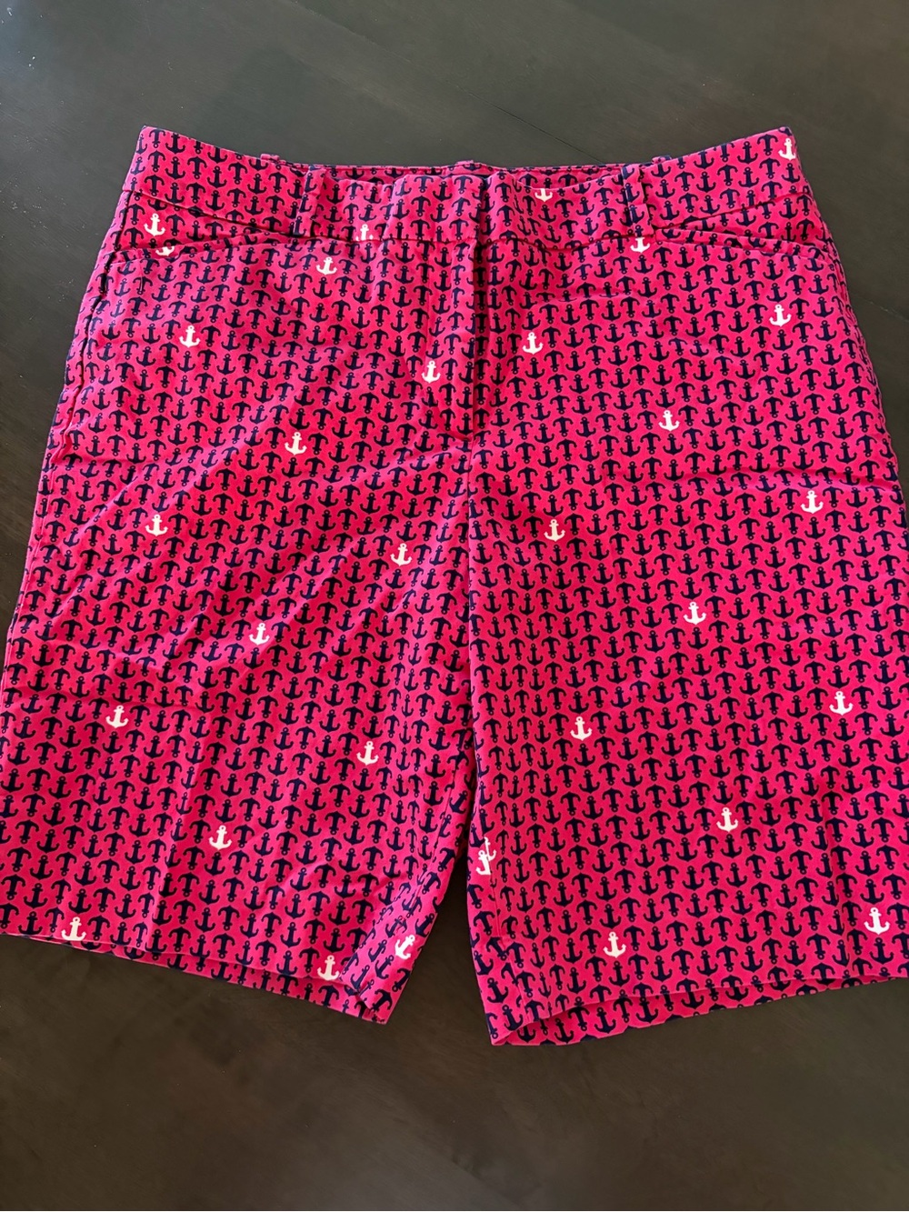 Talbots Hot Pink Anchor Print Bermuda Shorts